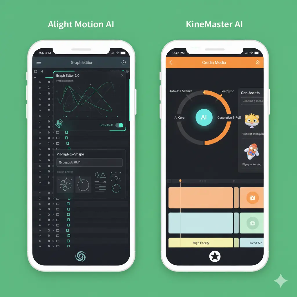 ai comparison alight motion vs kinemaster