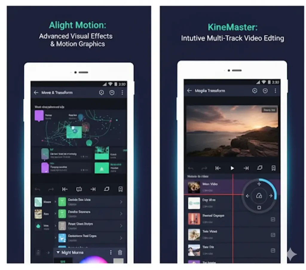 key features alight motion vs kinemaster
